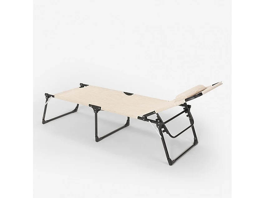 Juego de 4 tumbonas de jardín plegables de aluminio para playa y mar Seychelles - Verde oscuro