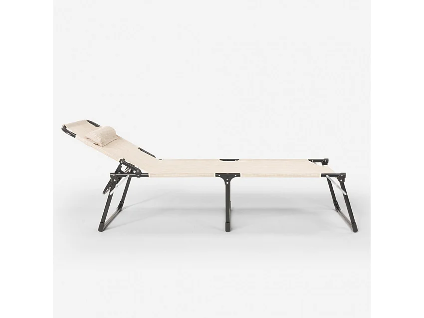 Juego de 4 tumbonas de jardín plegables de aluminio para playa y mar Seychelles - Verde oscuro