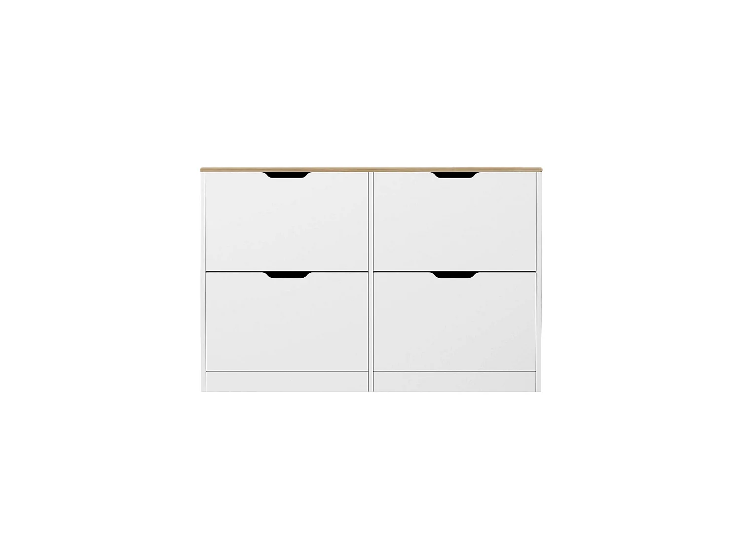 Skoförvaring med 4 fällbara fack - Vit och natur - LOTULA