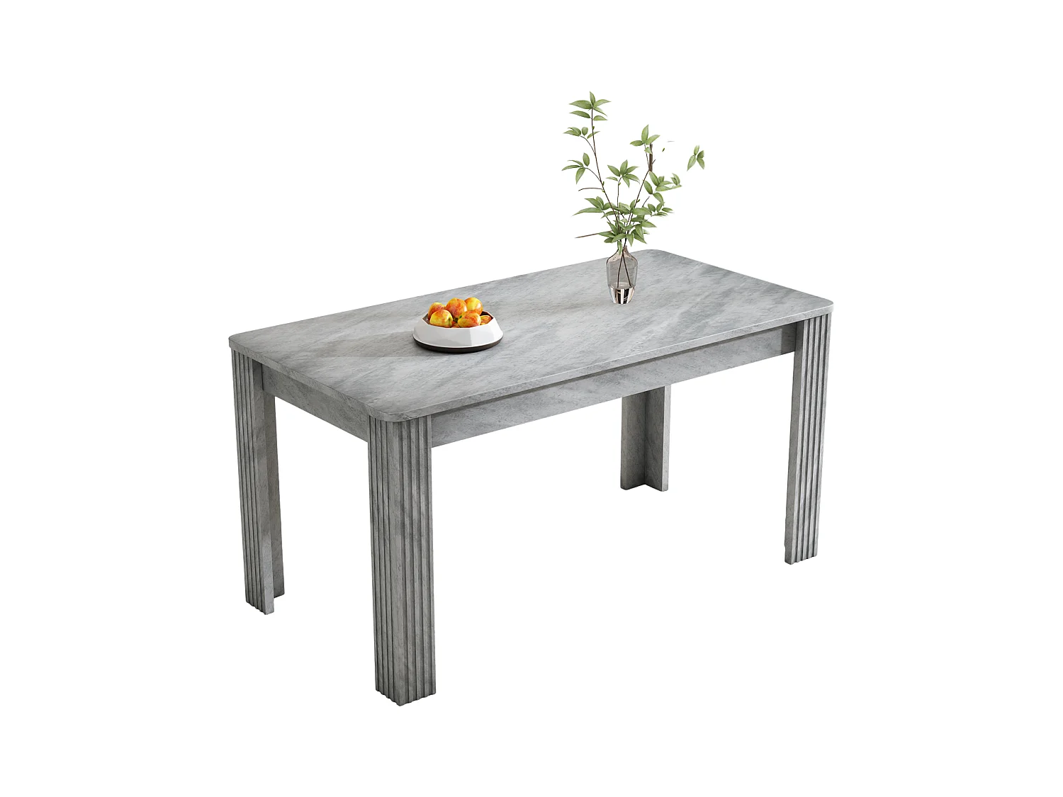 Eettafel 4 mensen - deeltjespanelen - grijs betoneffect - max 130 kg belasting - 117x68x75cm