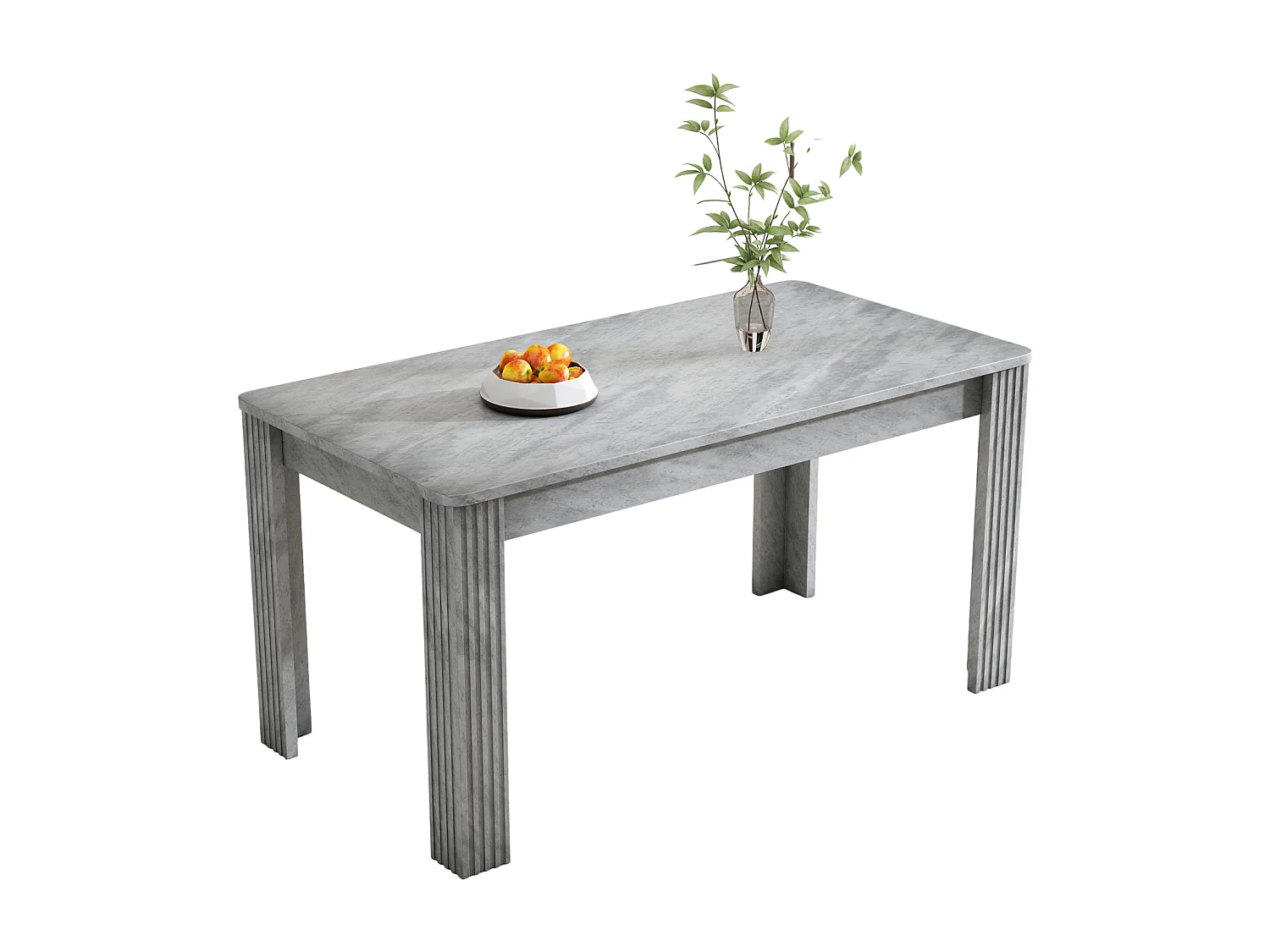 Esstabelle 4 Personen - Partikelplatten - grauer Betonwirkung - max. 130 kg Last - 117x68x75 cm