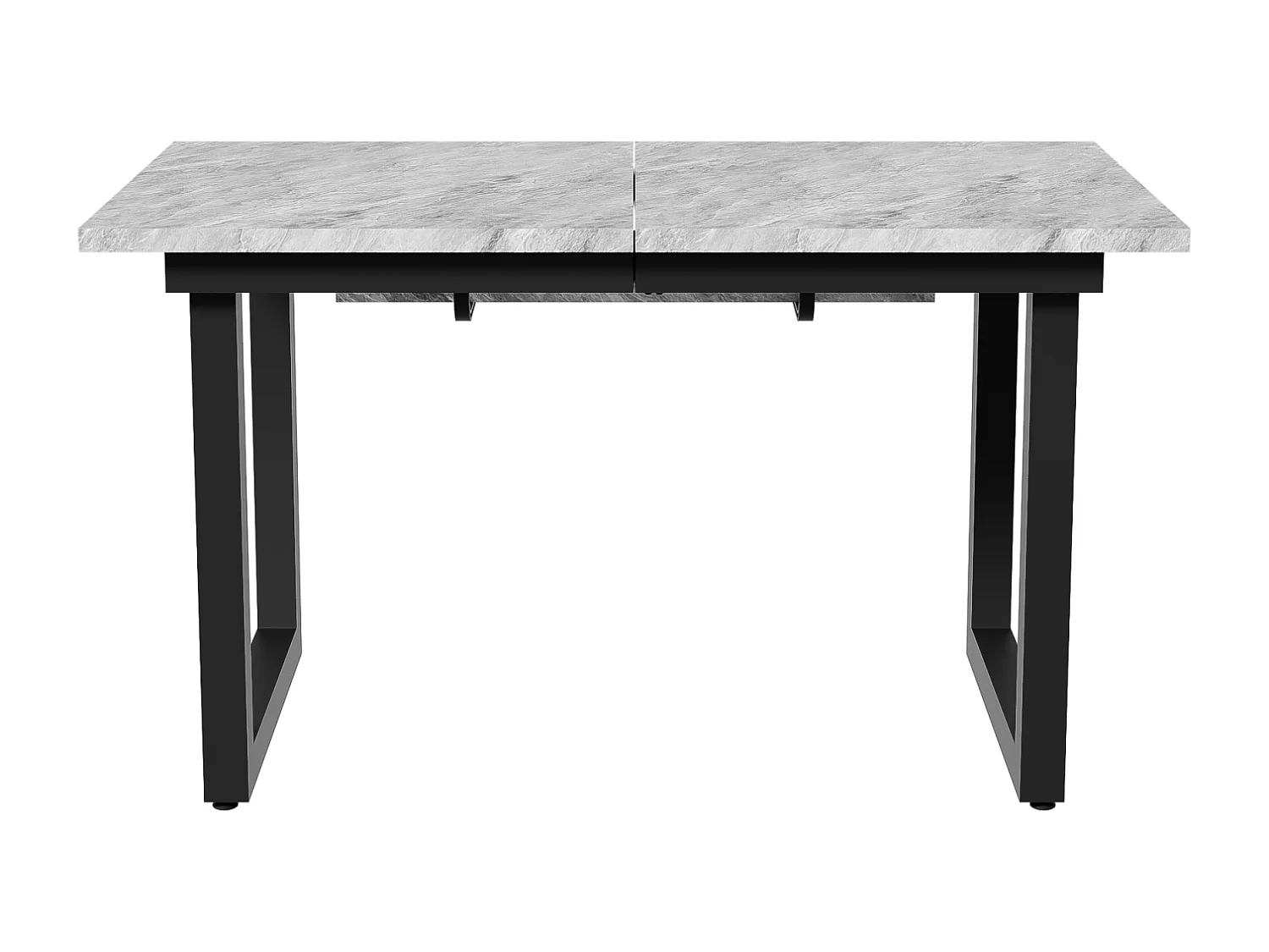 Table à manger extensible 6 à 8 personnes - en style Industriel - Effet béton gris - Panneaux de particules - 140/180x80x75cm