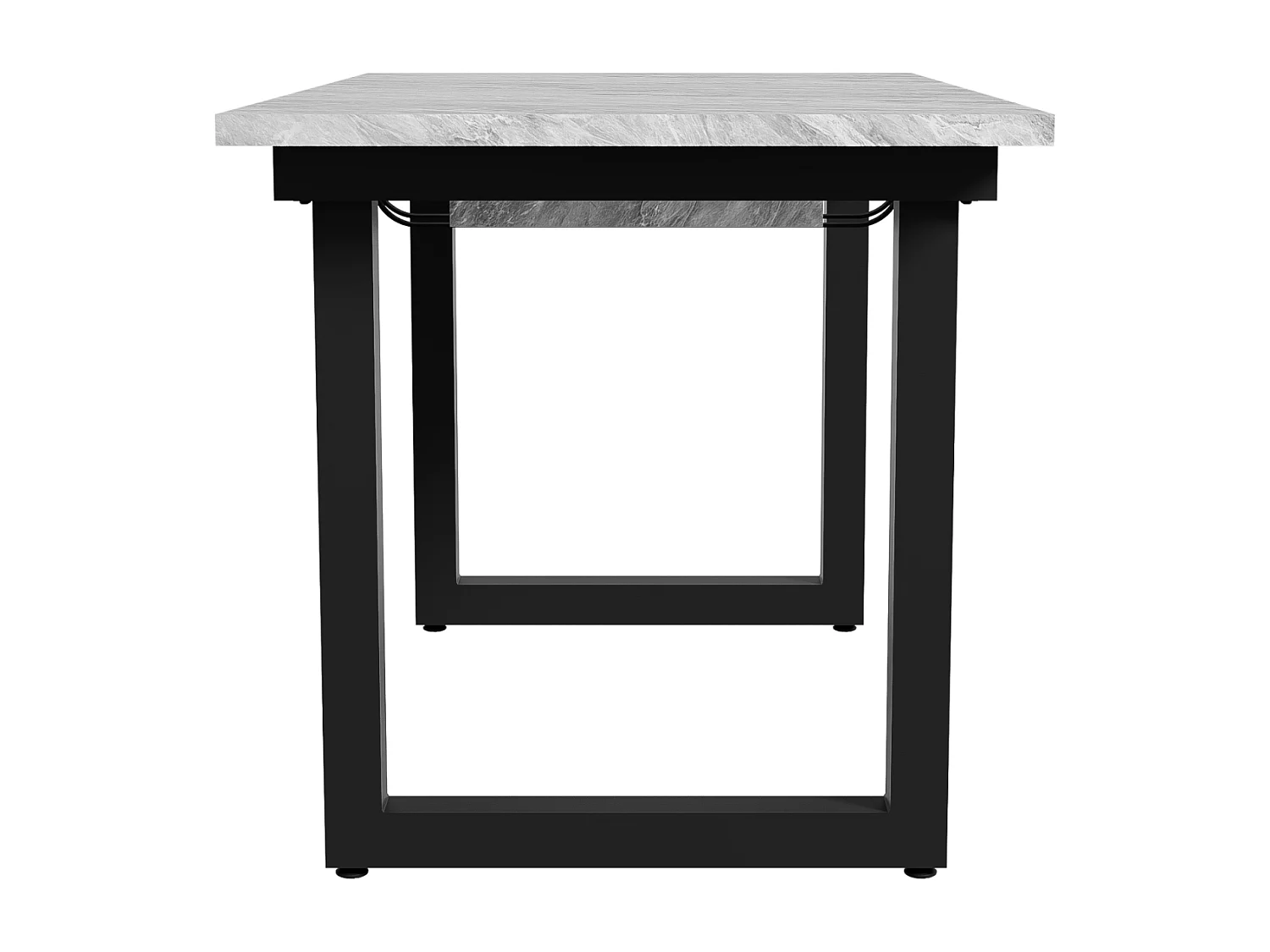 Table à manger extensible 6 à 8 personnes - en style Industriel - Effet béton gris - Panneaux de particules - 140/180x80x75cm