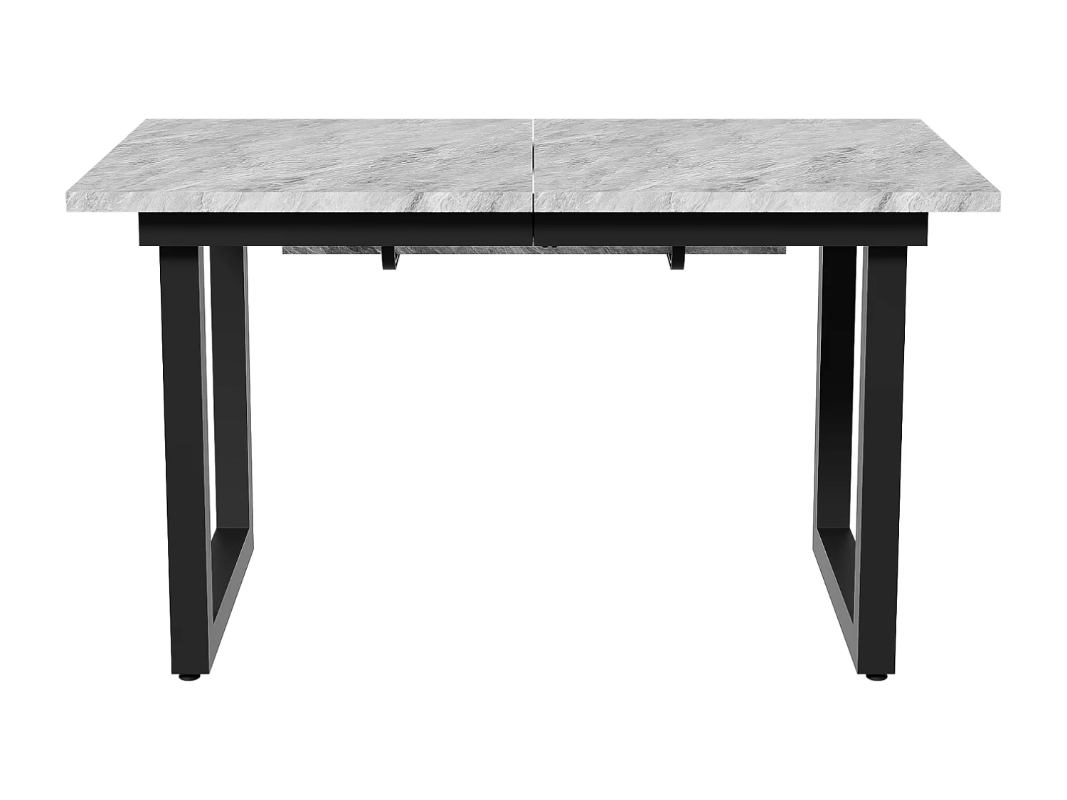 Table à manger extensible 6 à 8 personnes - en style Industriel - Effet béton gris - Panneaux de particules - 140/180x80x75cm