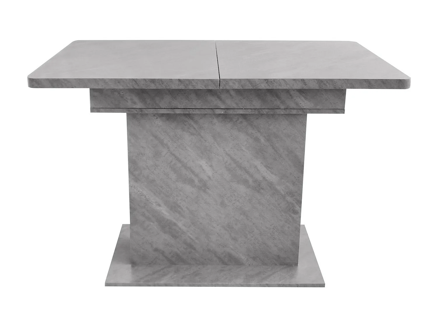 Uitbreidbare eettafel - 6 tot 8 personen - met 6 nissen - grijs betoneffect - deeltjespanelen - 110/130x70cm