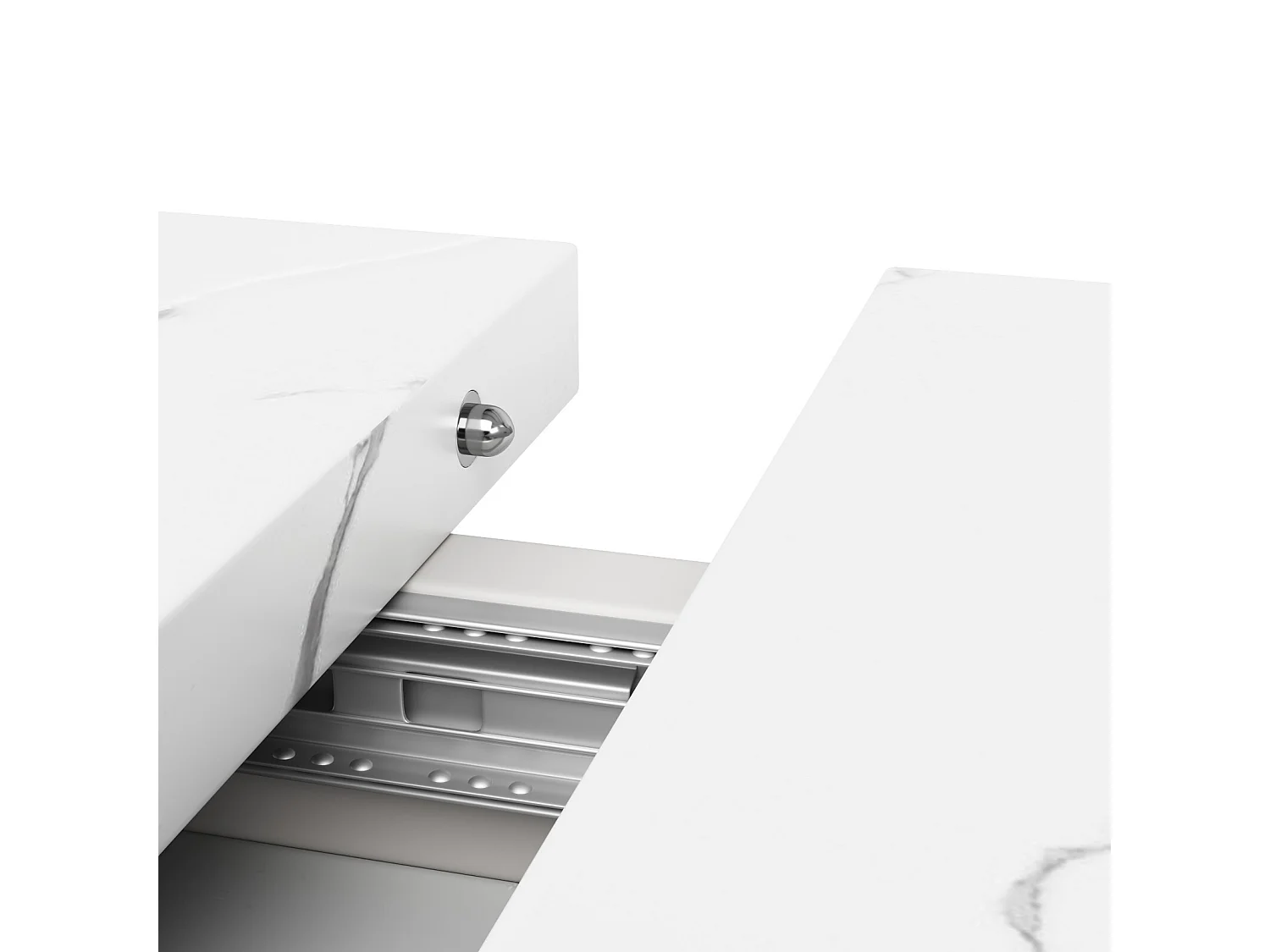 Table à manger extensible - avec sacrums - 6 à 8 personnes - MDF laqué blanc - 118/157×75cm