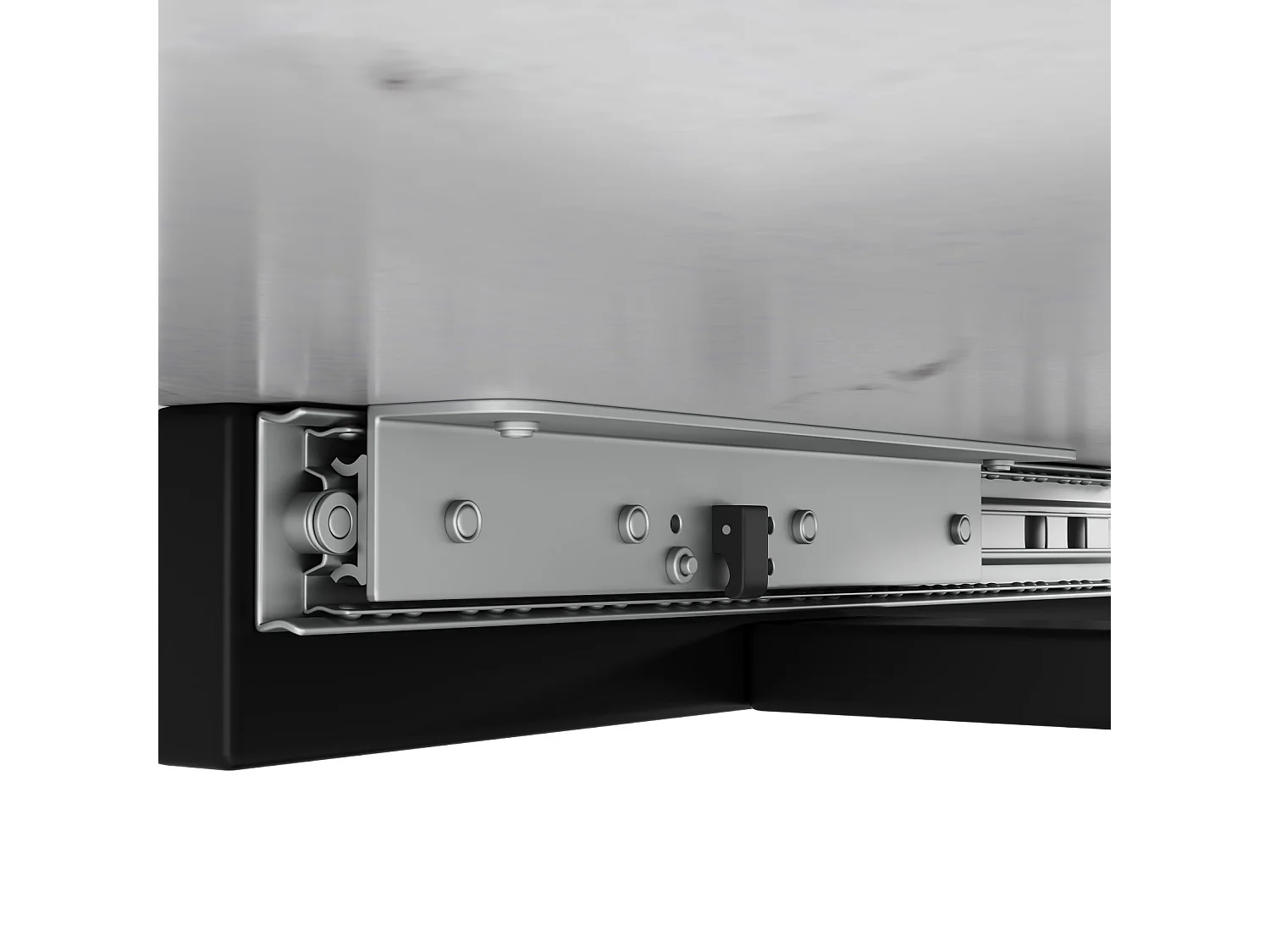 Uitbreidbare eettafel - 6 tot 8 personen - wit marmereffect - MDF+metaal -120/160x80cm