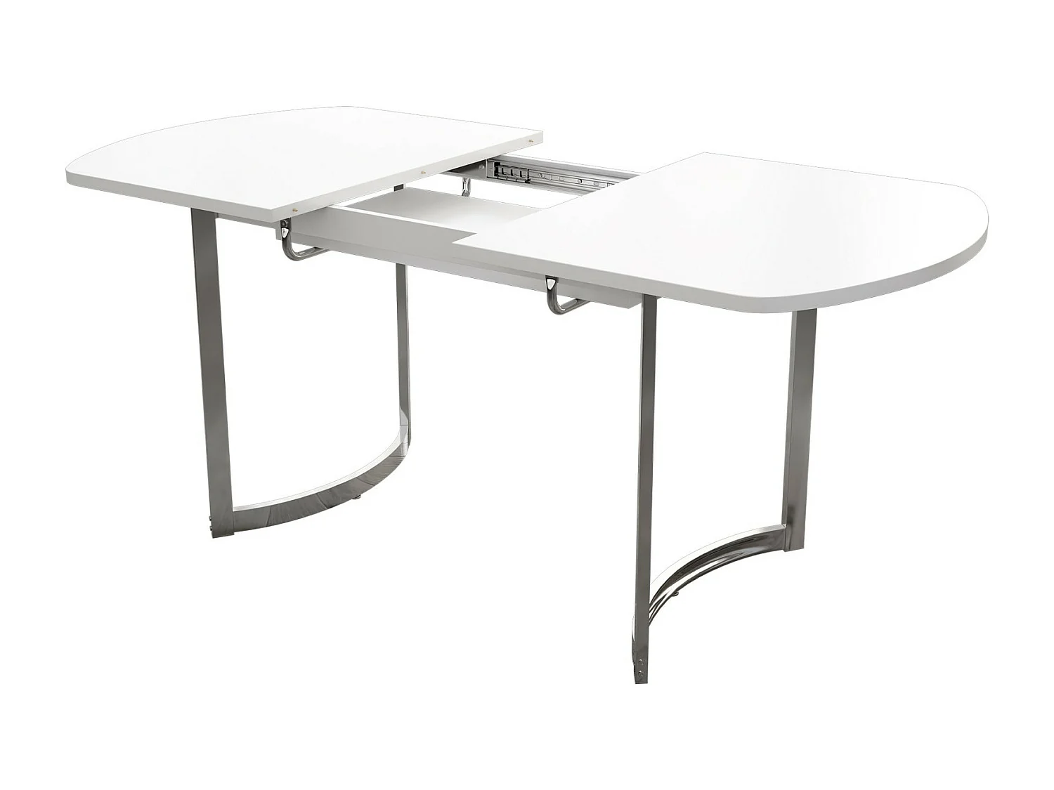 Table à manger extensible 4 à 6 personnes - MDF Laqué Blanc - charge max 60kg - 140/180x80x75cm