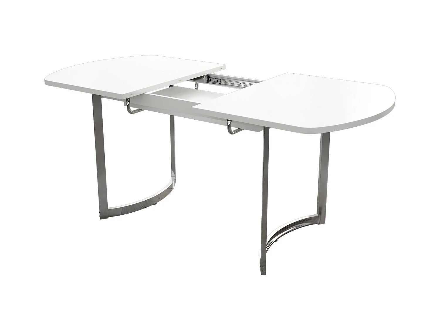 Tabla de comedor extensible de 4 a 6 personas - MDF White Lacqueed - Máx 60 kg de carga - 140/180x80x75cm