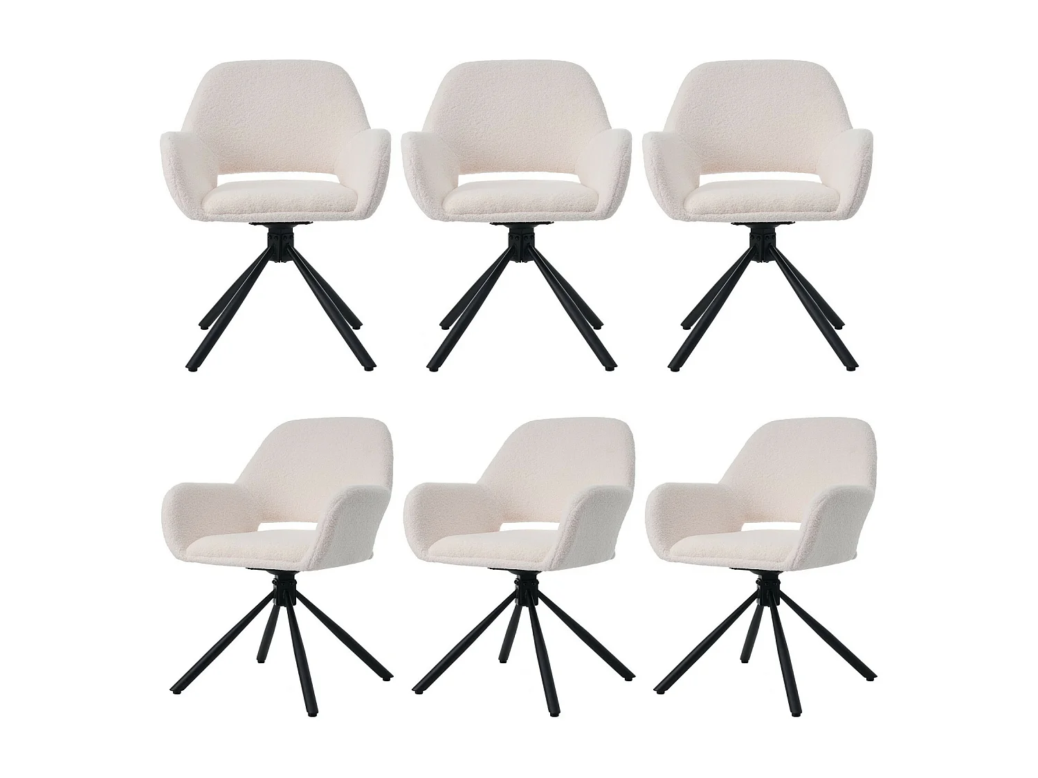 Ensemble table à manger + 6 chaises Sherpa - extensible 6 à 8 personnes - avec 6 niches - Panneaux de particules - 130x70cm