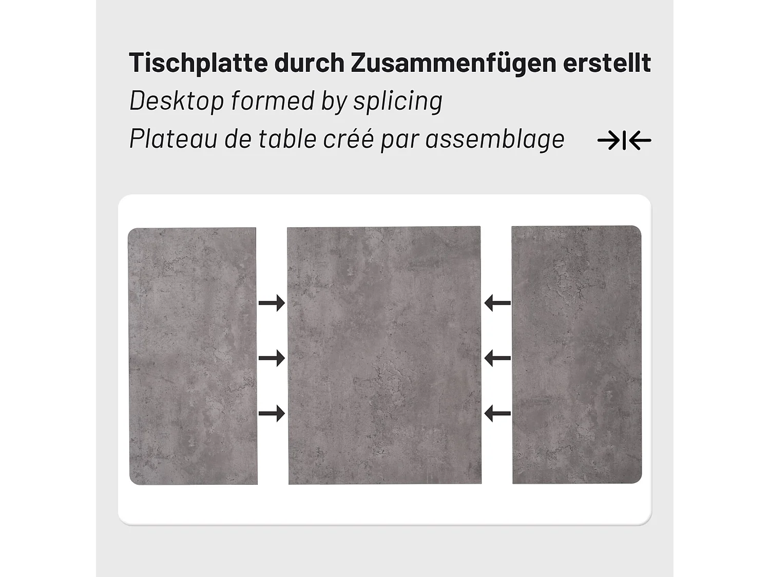Esstisch mit 4 ergonomischen Stühlen mit 4 samtrischen Stühlen - grauer Marmoreffekt - MDF und Metallrahmen - Einstellbarer Fußtisch - 140 x 80 x 75 cm