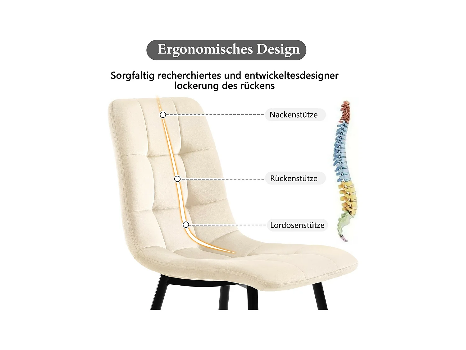 Esstisch mit 4 ergonomischen Stühlen mit 4 samtrischen Stühlen - grauer Marmoreffekt - MDF und Metallrahmen - Einstellbarer Fußtisch - 140 x 80 x 75 cm