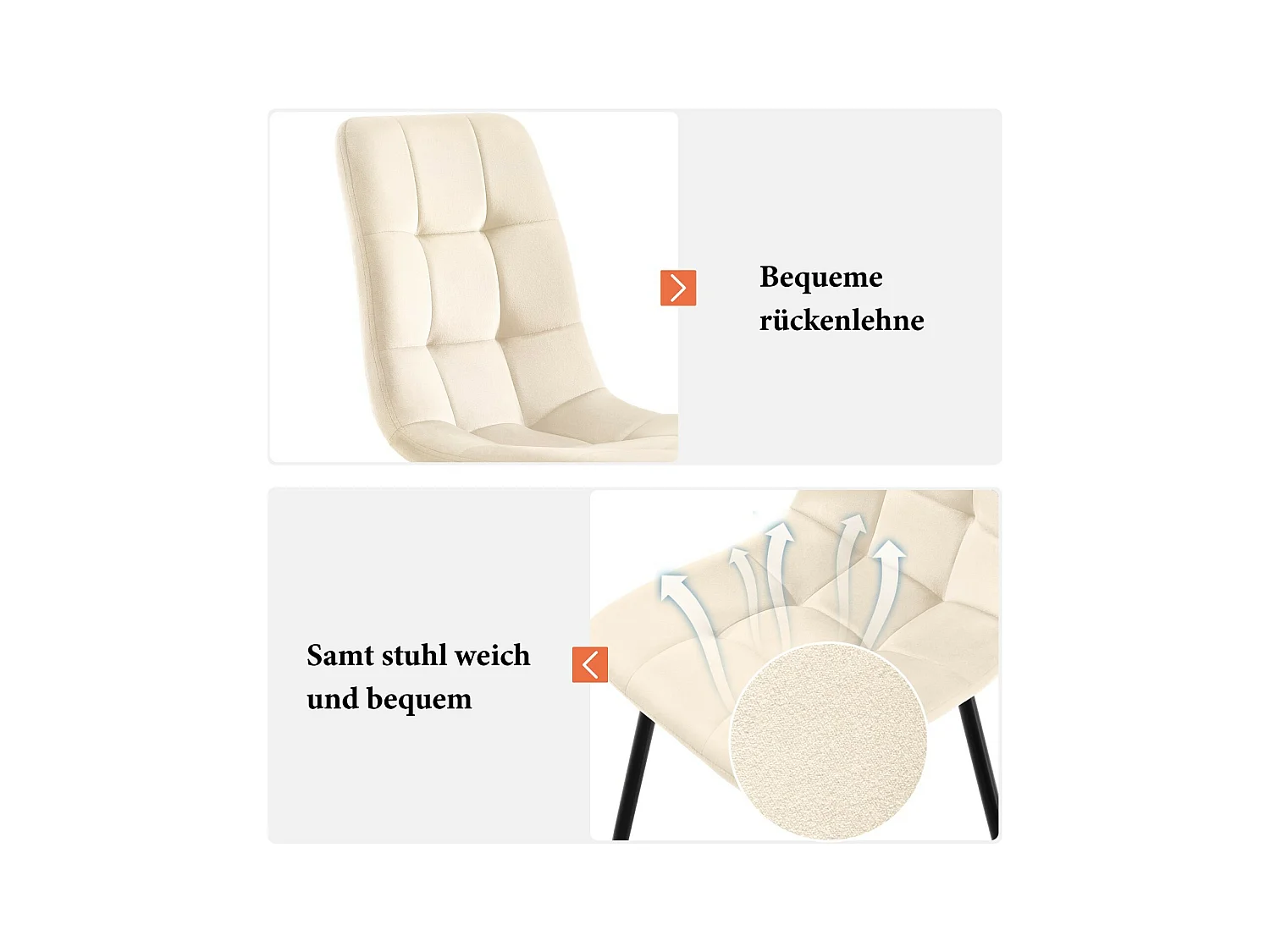 Esstisch mit 4 ergonomischen Stühlen mit 4 samtrischen Stühlen - grauer Marmoreffekt - MDF und Metallrahmen - Einstellbarer Fußtisch - 140 x 80 x 75 cm