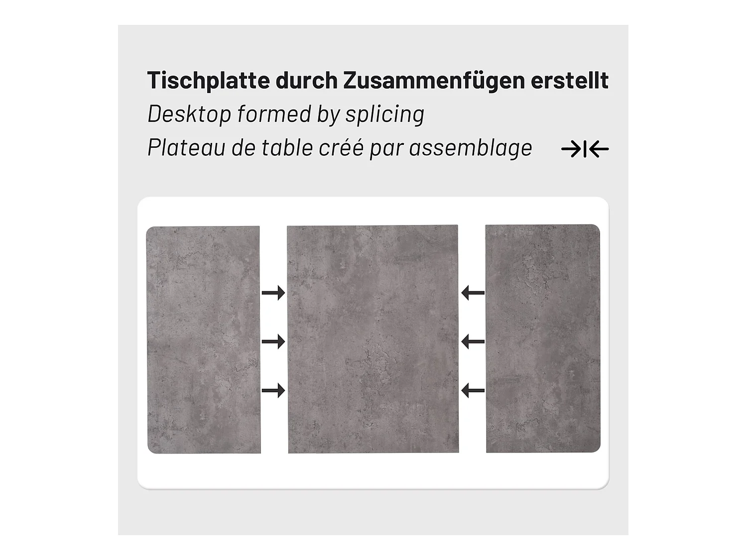 Esstisch mit 4 ergonomischen Stühlen mit 4 samtrischen Stühlen - grauer Marmoreffekt - MDF und Metallrahmen - Einstellbarer Fußtisch - 140 x 80 x 75 cm