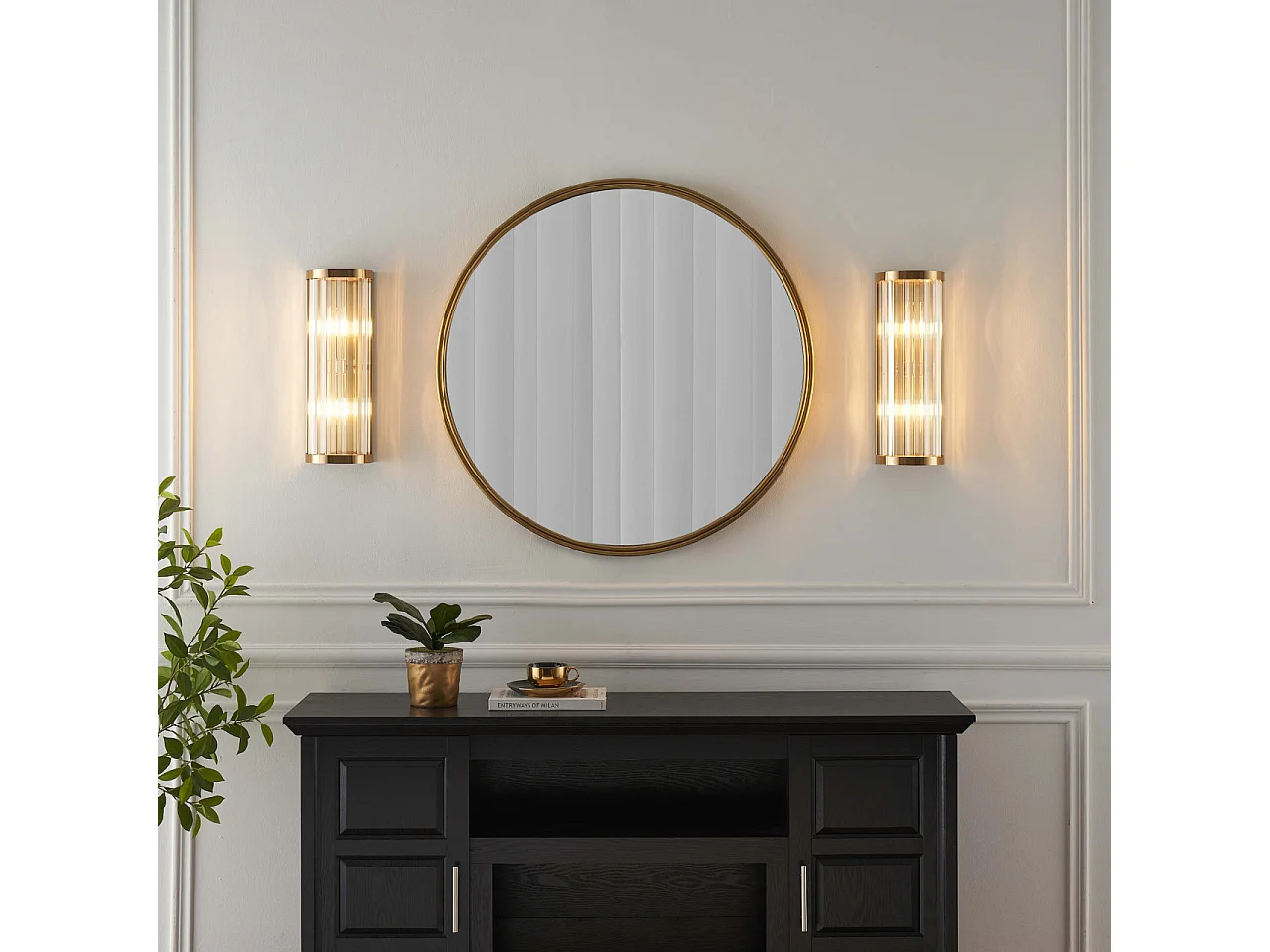 Applique demi-cylindrique pampilles transparentes - Andria