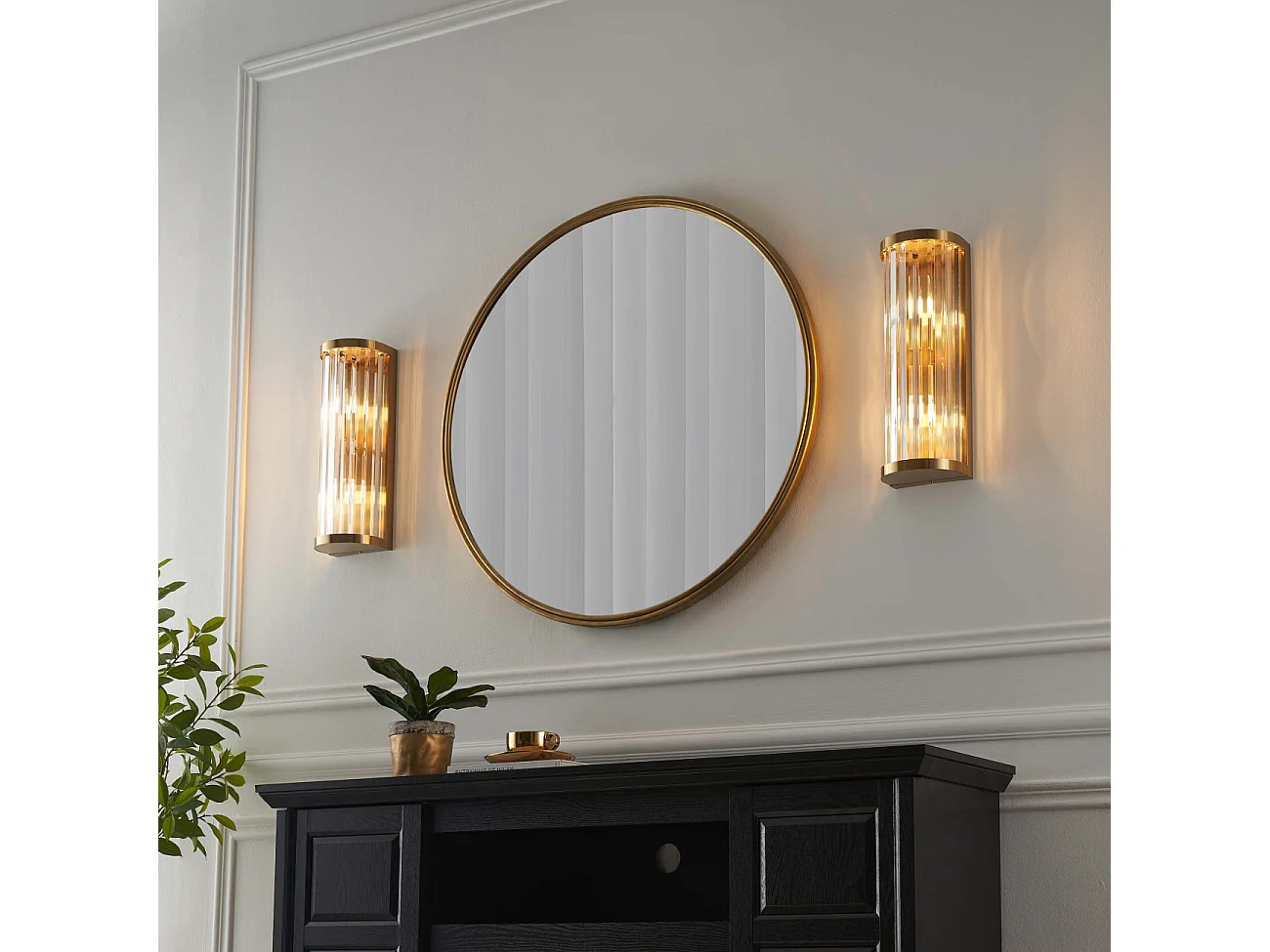 Applique demi-cylindrique pampilles transparentes - Andria