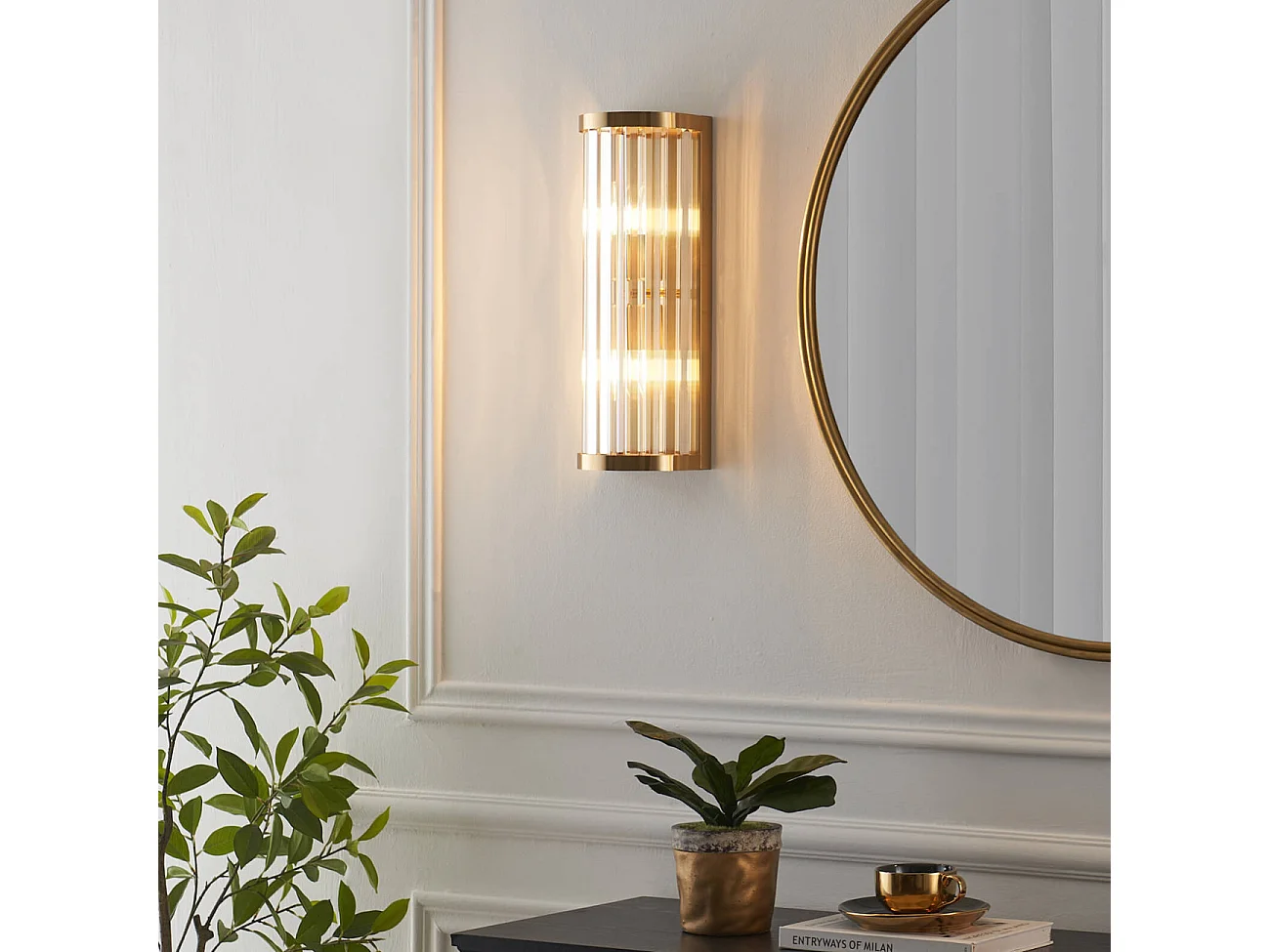 Applique demi-cylindrique pampilles transparentes - Andria