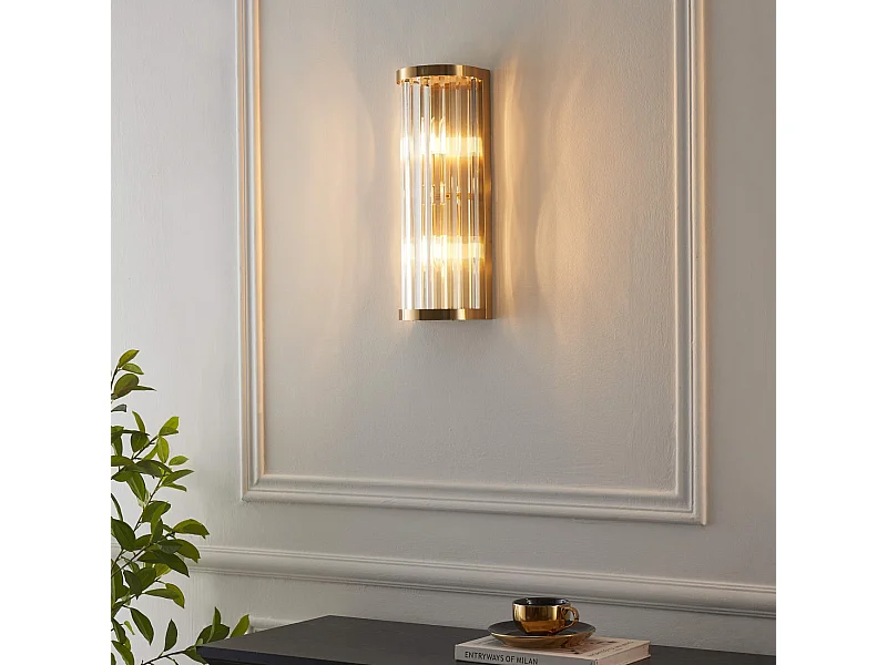 Applique demi-cylindrique pampilles transparentes - Andria