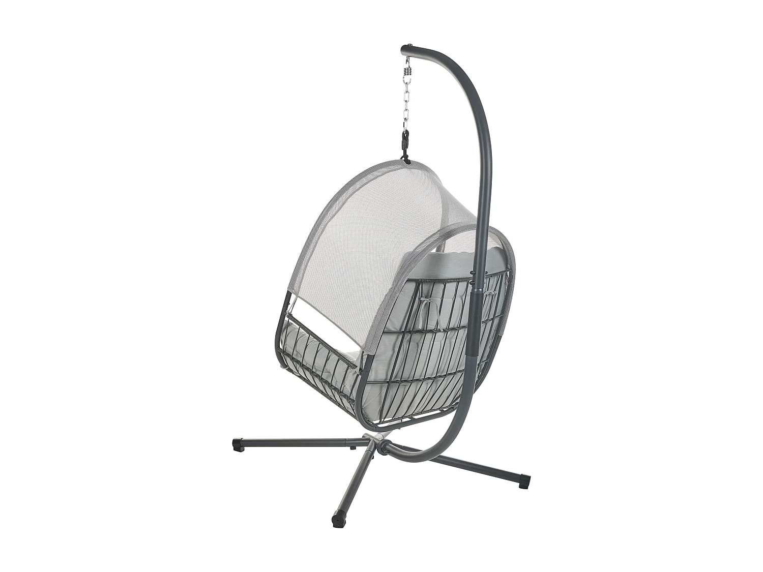 Fauteuil suspendu avec support ALVIANO Tissu Gris clair