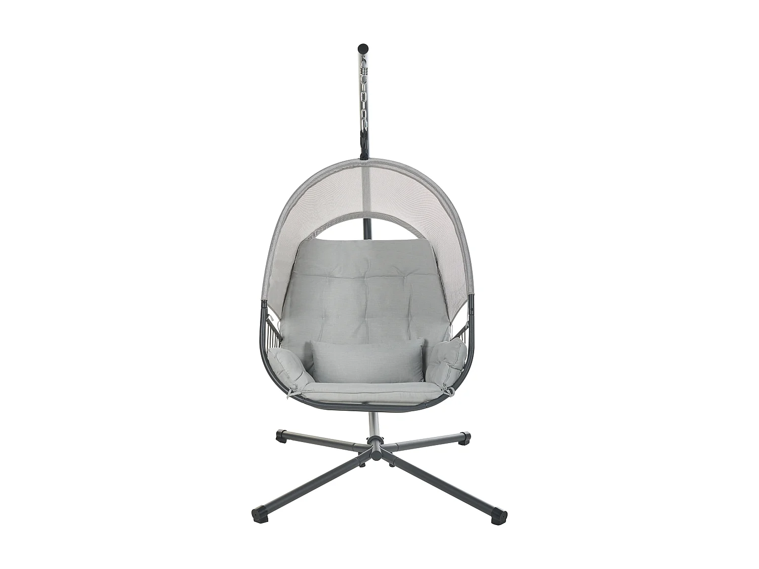 Fauteuil suspendu avec support ALVIANO Tissu Gris clair