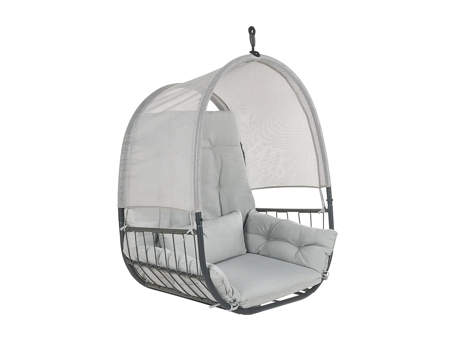 Fotel wiszący ze stojakiem ALVIANO Jasnoszary