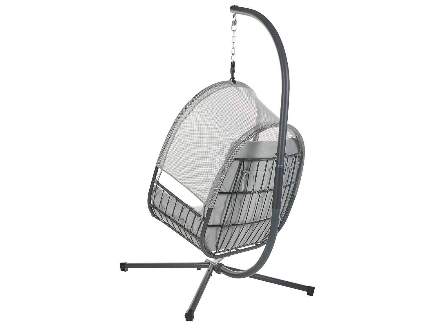 Fauteuil suspendu avec support ALVIANO Tissu Gris clair