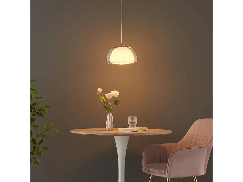 Suspension double verre contemporaine - Lomelia