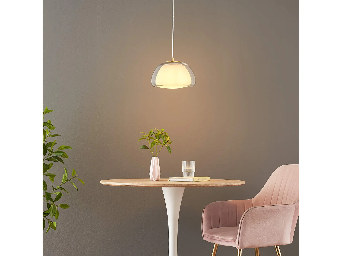 Suspension double verre contemporaine - Lomelia