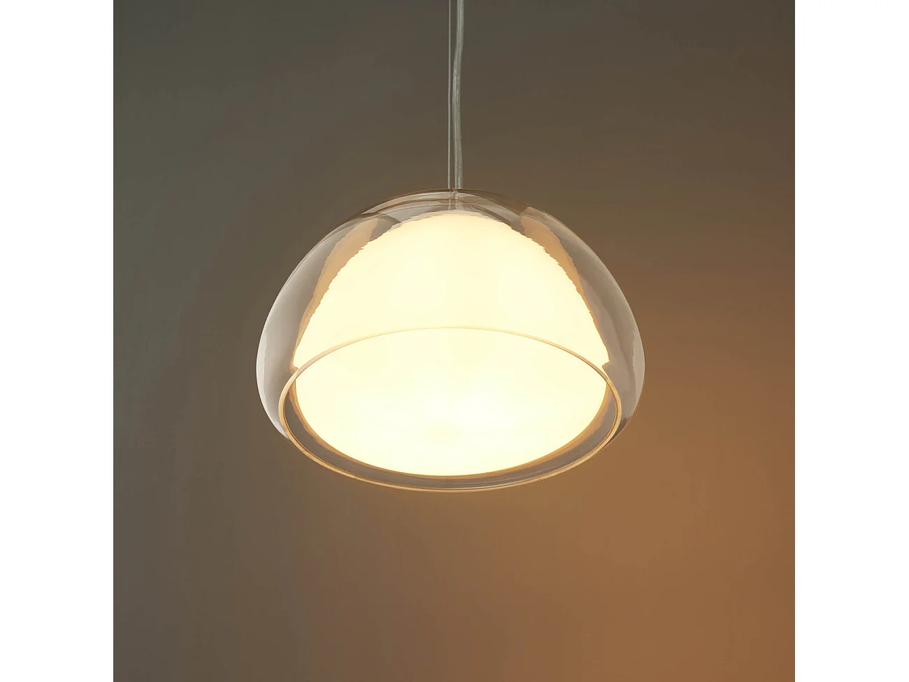 Suspension double verre contemporaine - Lomelia