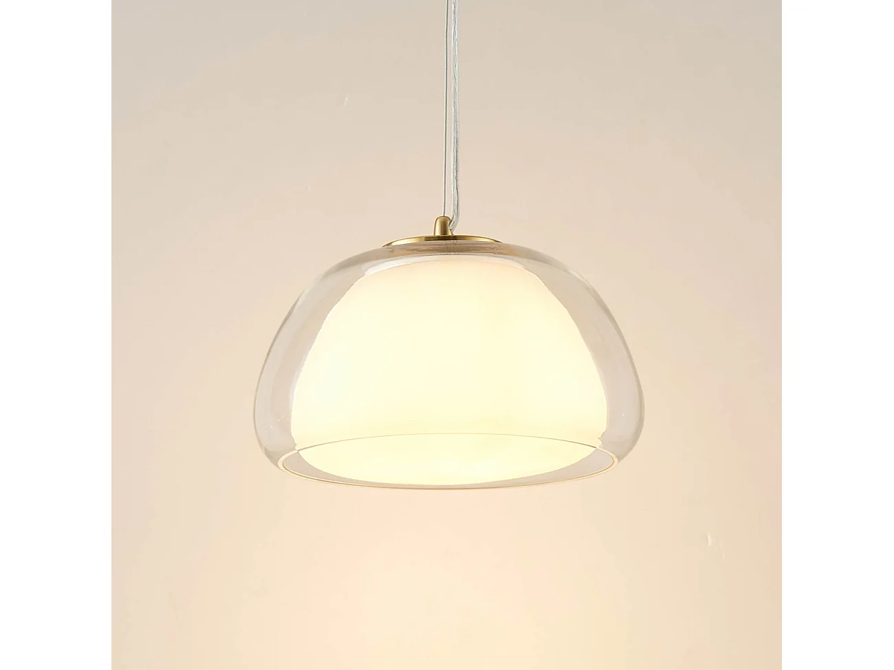 Suspension double verre contemporaine - Lomelia