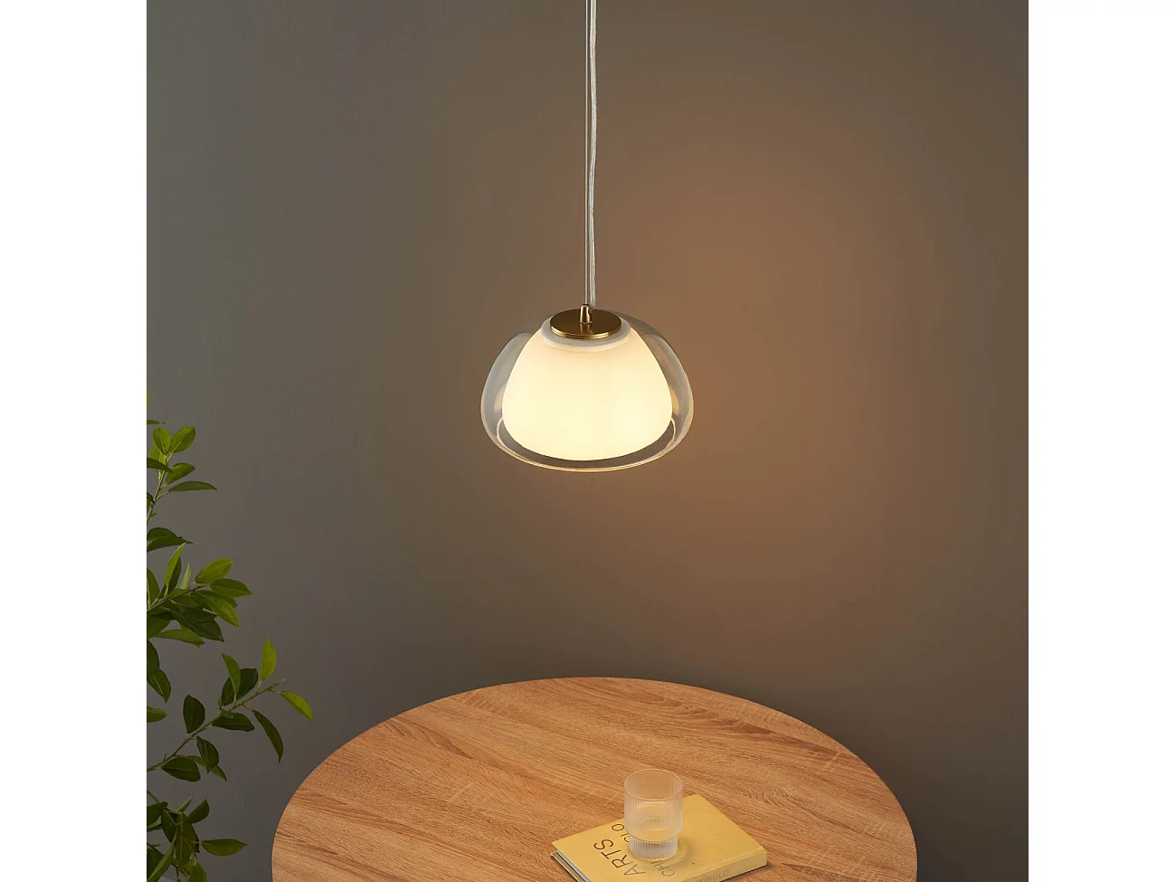 Suspension double verre contemporaine - Lomelia