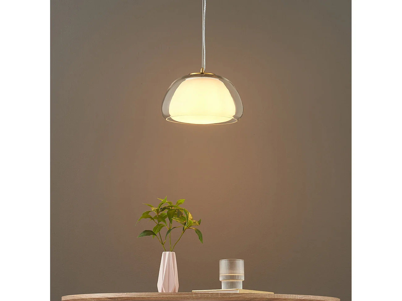 Suspension double verre contemporaine - Lomelia