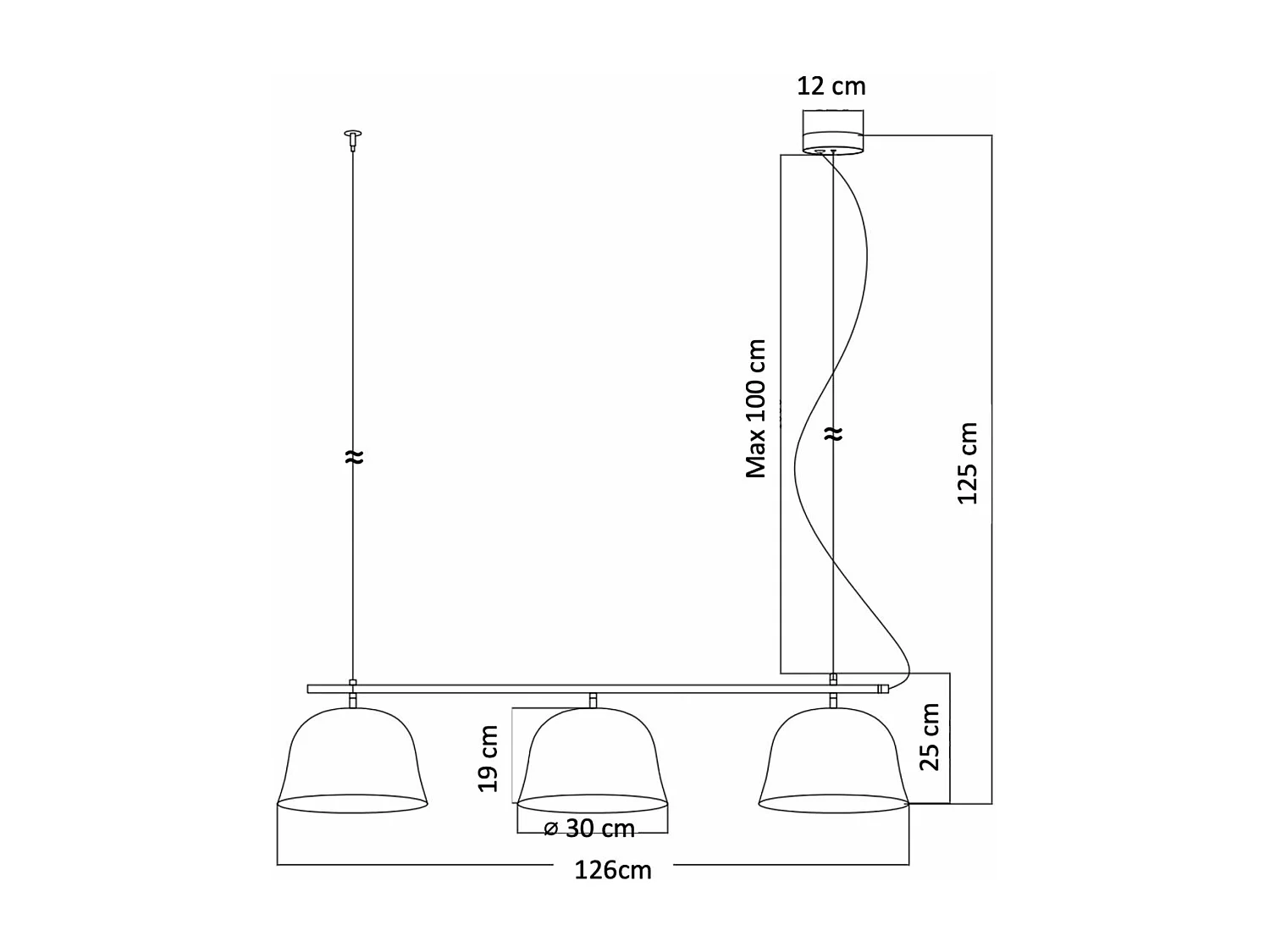 Grande suspension scandinave métal blanc - Oviedo