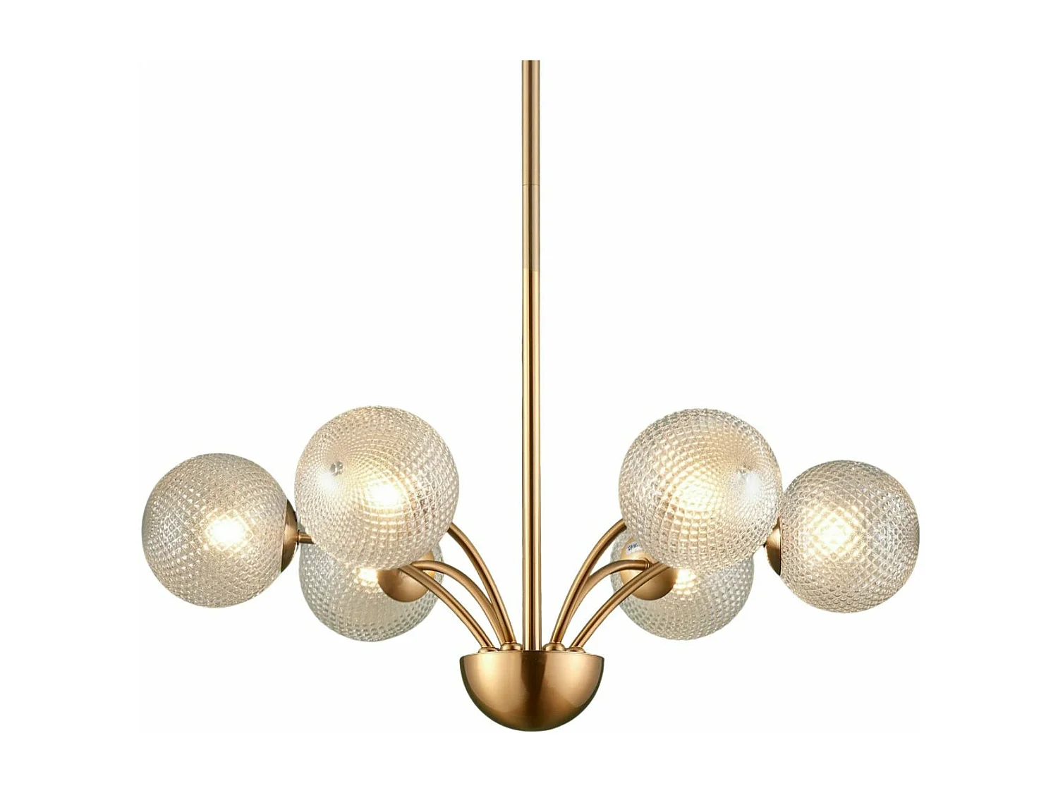 Lustre doré moderne 6 boules en verre - Gala