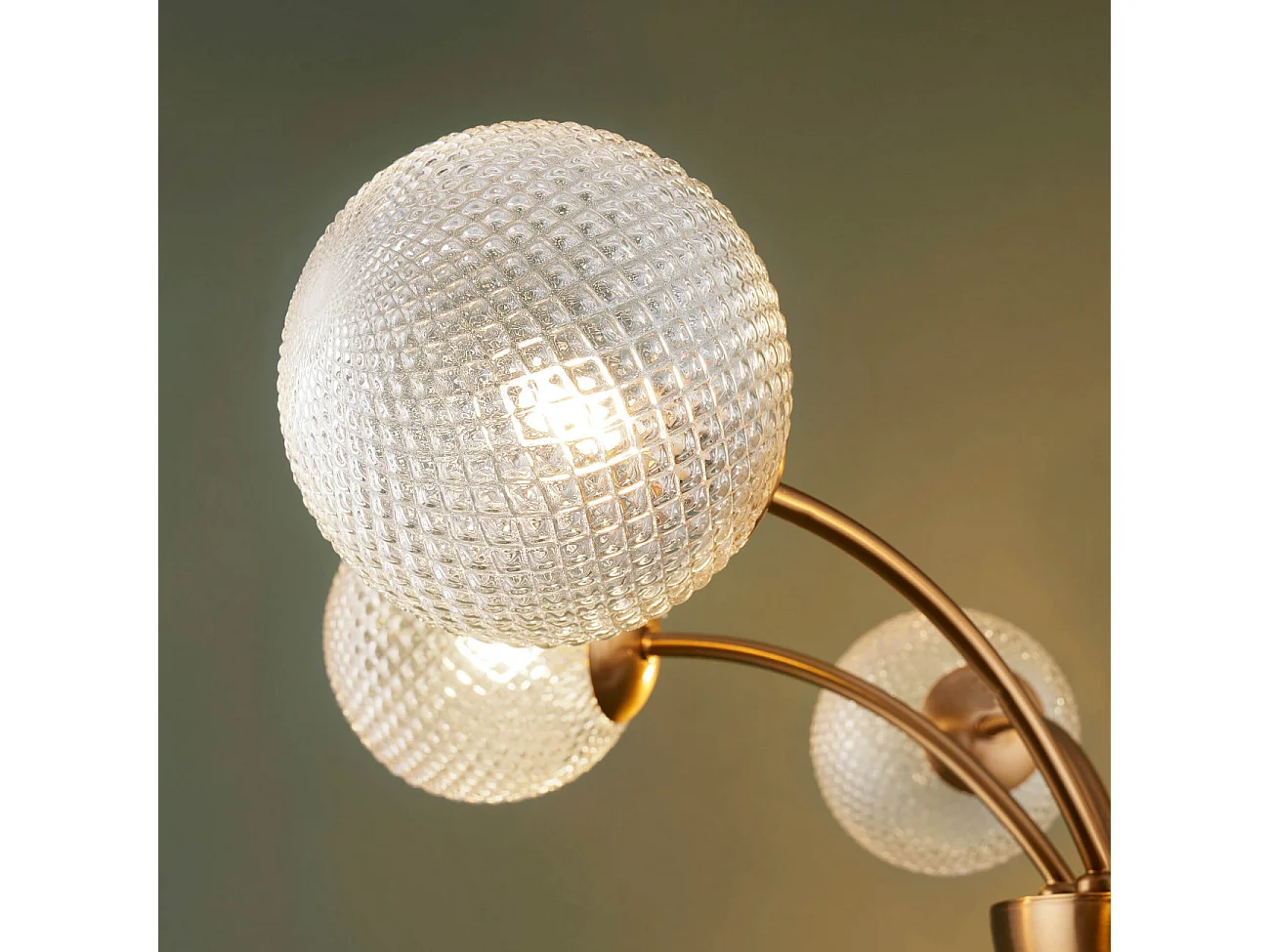 Lustre doré moderne 6 boules en verre - Gala