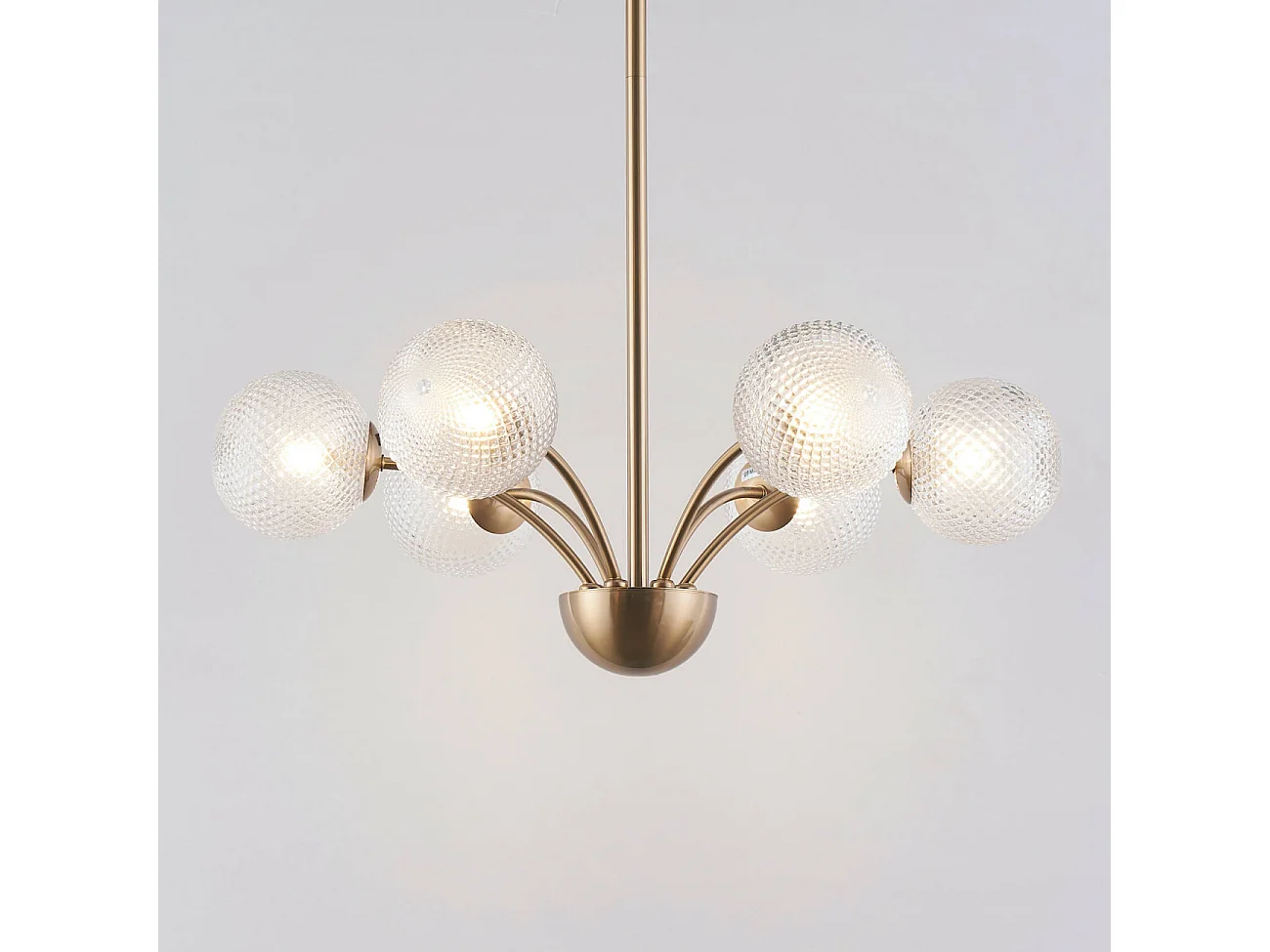 Lustre doré moderne 6 boules en verre - Gala