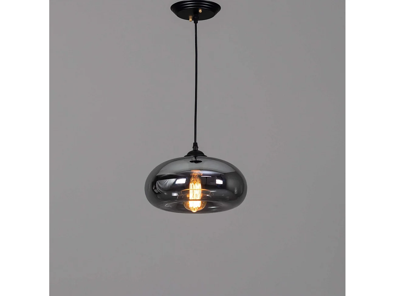 Suspension goutte d'eau verre fumé noire - Ellipse