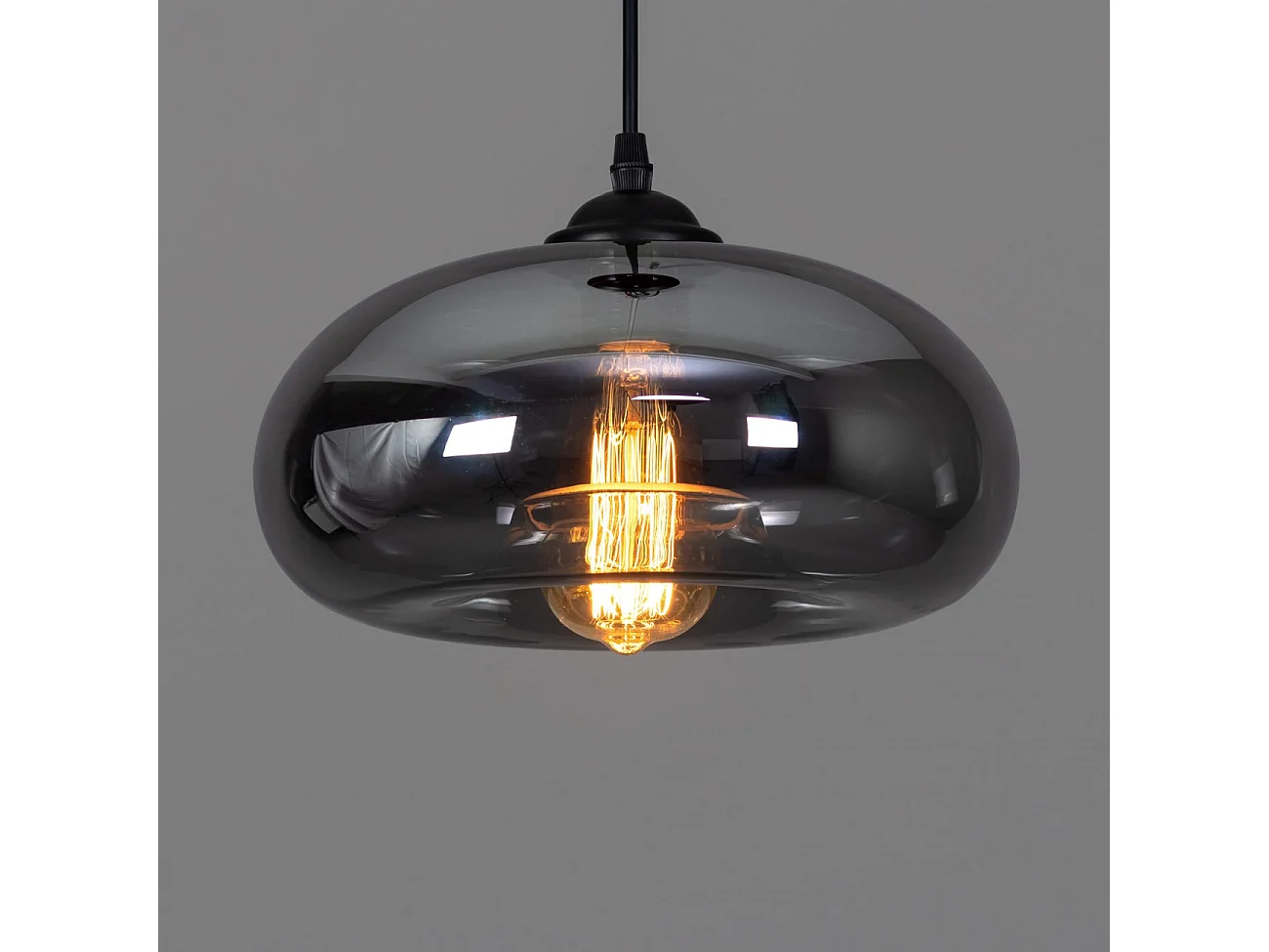 Suspension goutte d'eau verre fumé noire - Ellipse