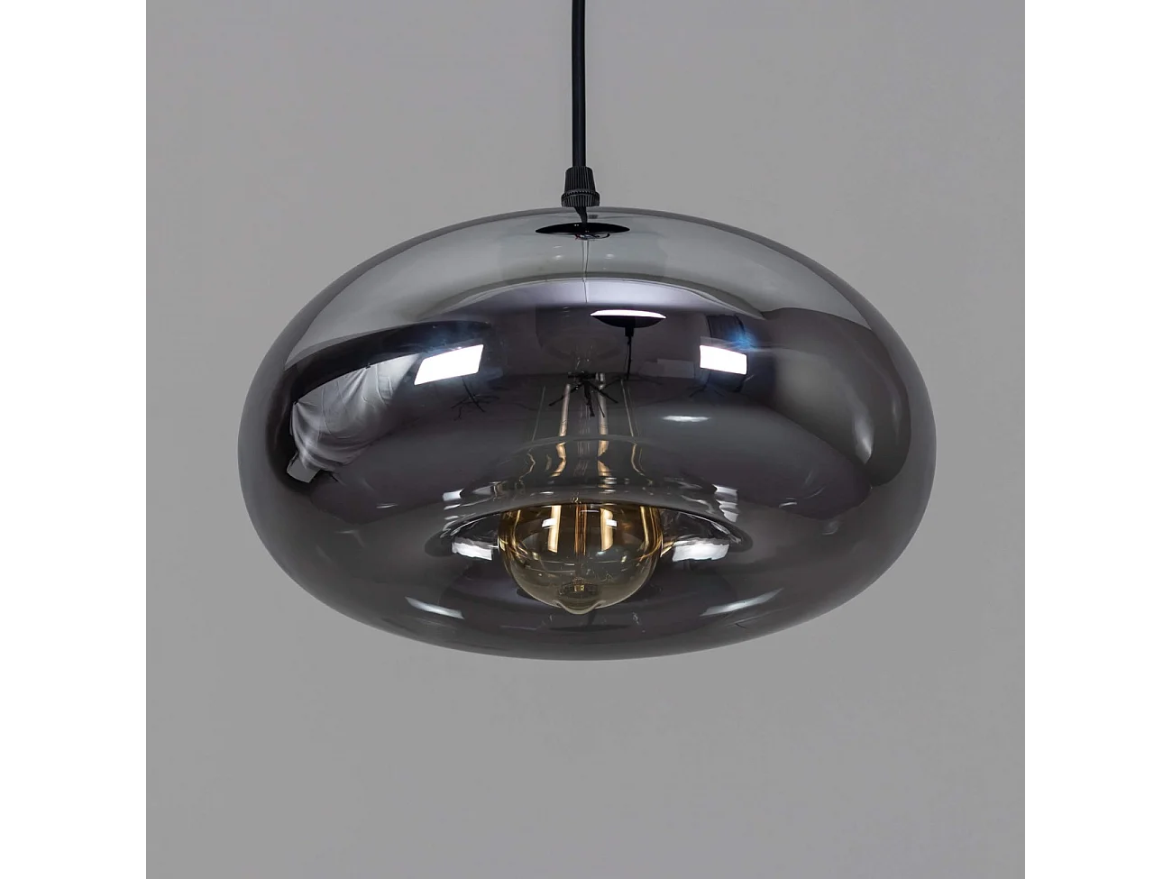 Suspension goutte d'eau verre fumé noire - Ellipse