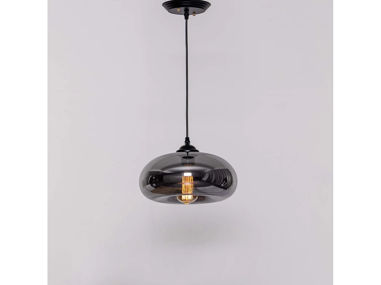 Suspension goutte d'eau verre fumé noire - Ellipse