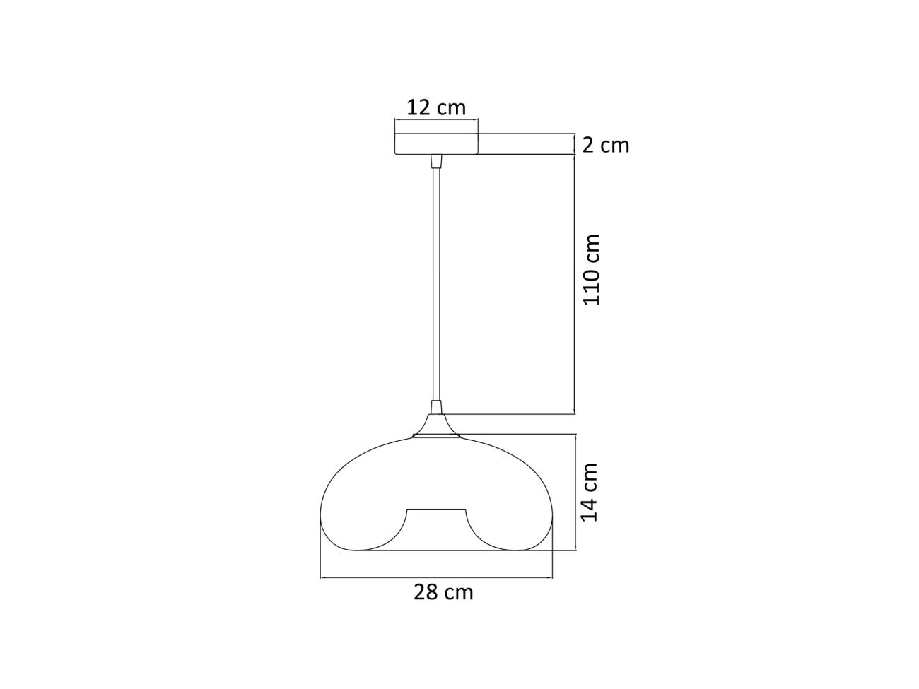 Suspension goutte d'eau verre fumé noire - Ellipse