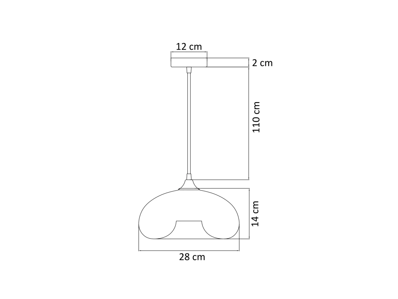Suspension goutte d'eau verre fumé noire - Ellipse