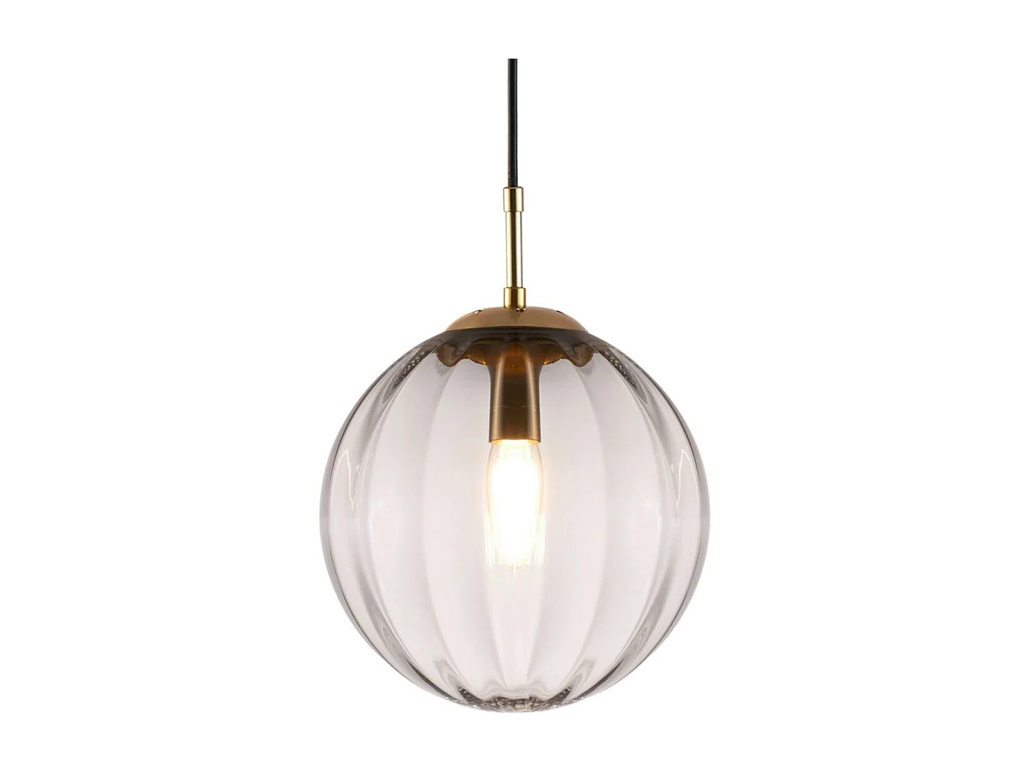 Suspension tendance boule en verre strié - Niccolo