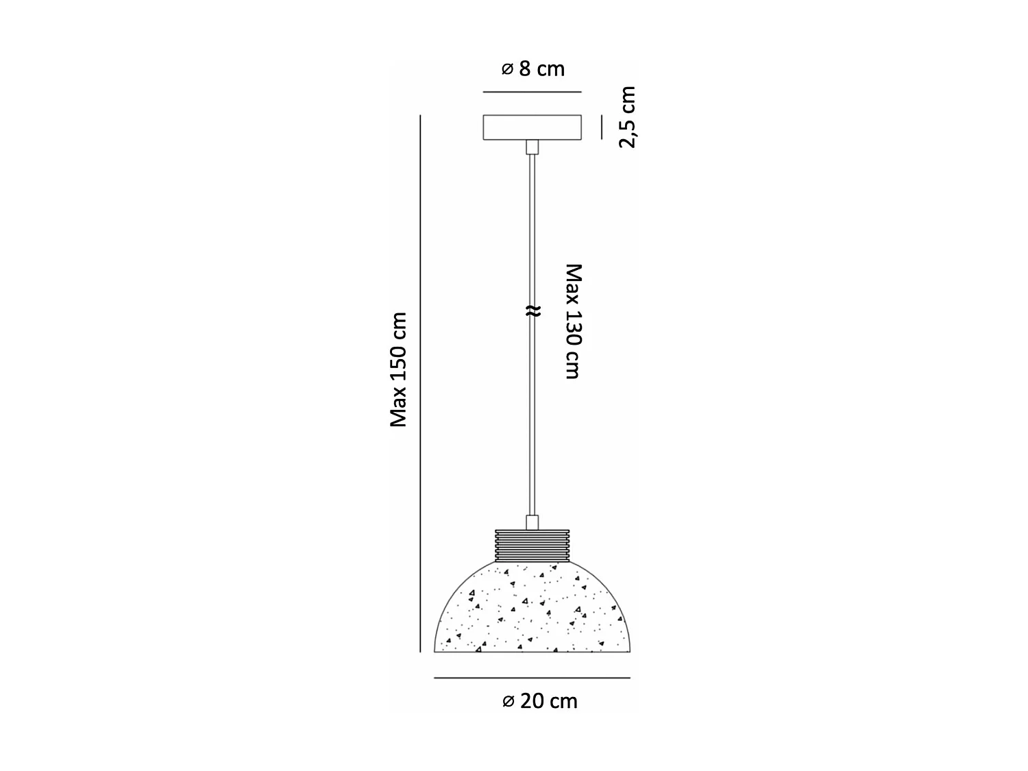 Suspension béton gris et bois - Koda
