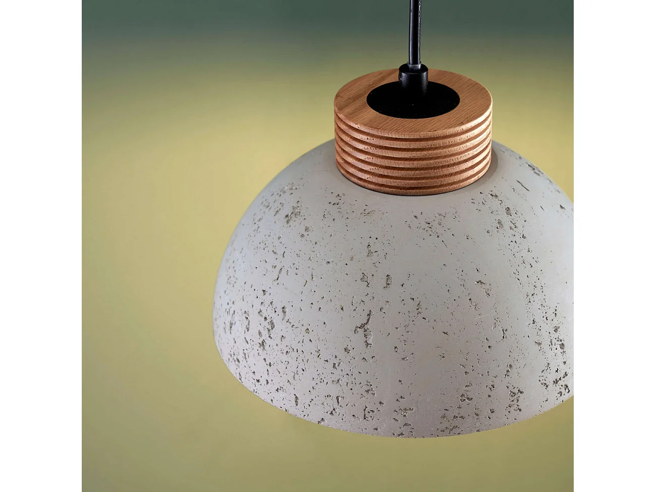 Suspension béton gris et bois - Koda