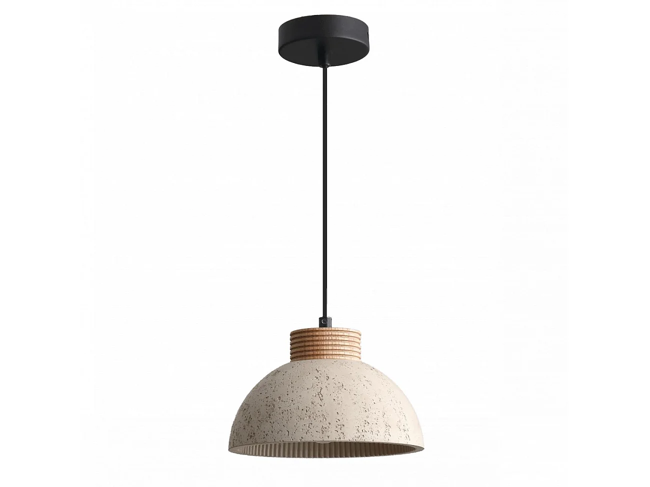 Suspension béton gris et bois - Koda