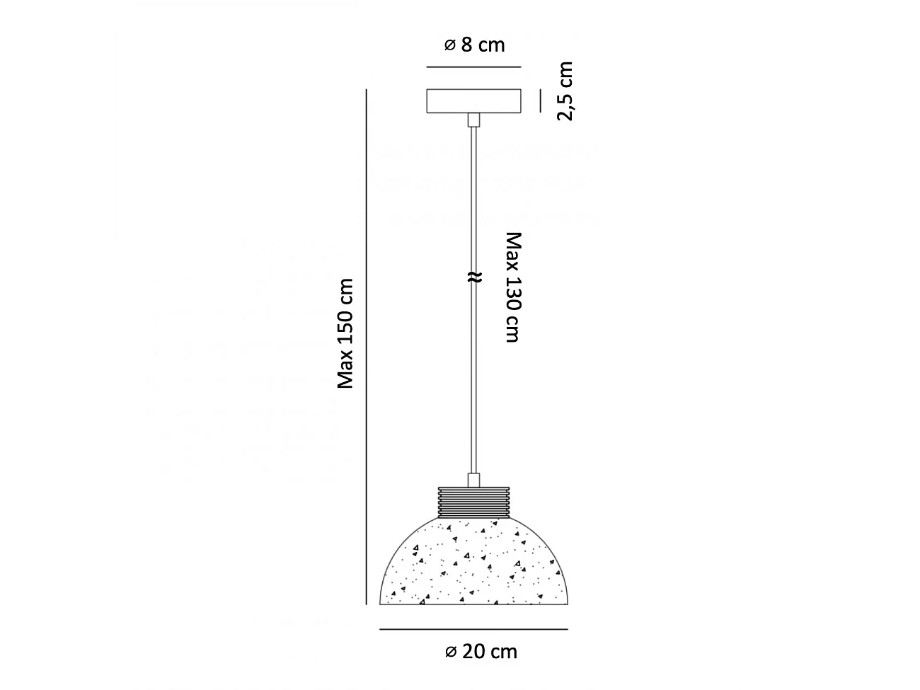 Suspension béton gris et bois - Koda