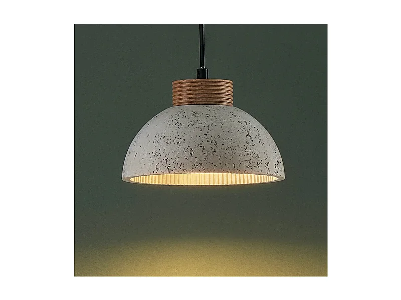 Suspension béton gris et bois - Koda