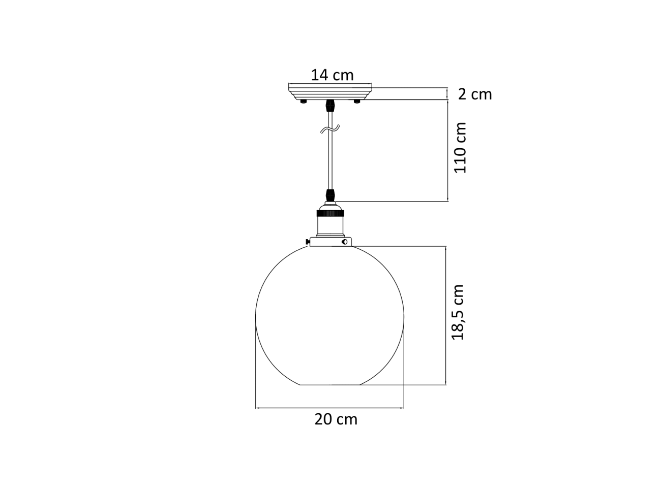 Suspension Ronde rétro - Olivia