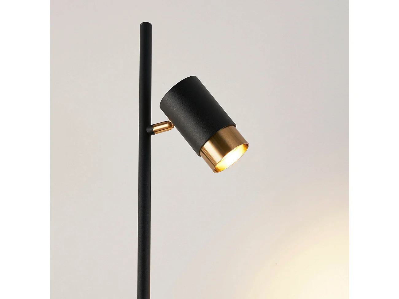 Lampadaire design noir double spots orientables - Elya